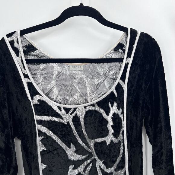 Vintage Bespoke Custom Black Crushed Velvet & Metallic Dress & Jacket - Picture 9 of 13